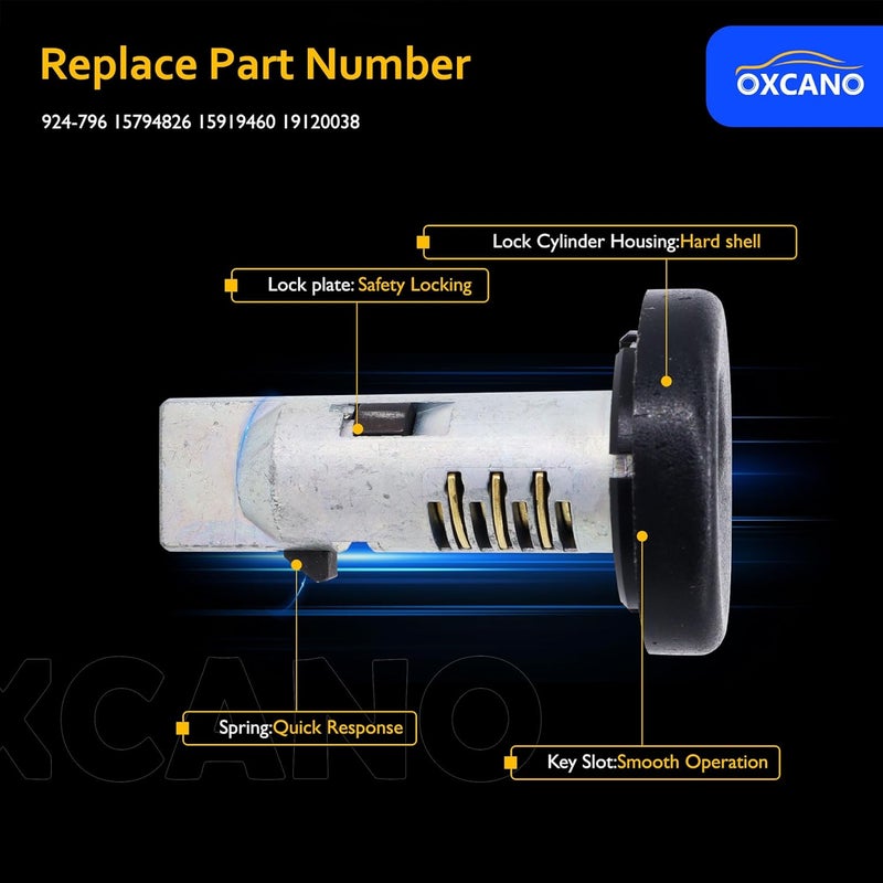 OXCANO 924-796 Ignition Switch Lock Cylinder Compatible with 2007 2008 2009 2010 2011 2012 2013 2014 Chevy Silverado Suburban Tahoe GMC Sierra Savana Yukon XL 1500 2500 3500 Cadillac Escalade Buick (No Chip) - Image 3